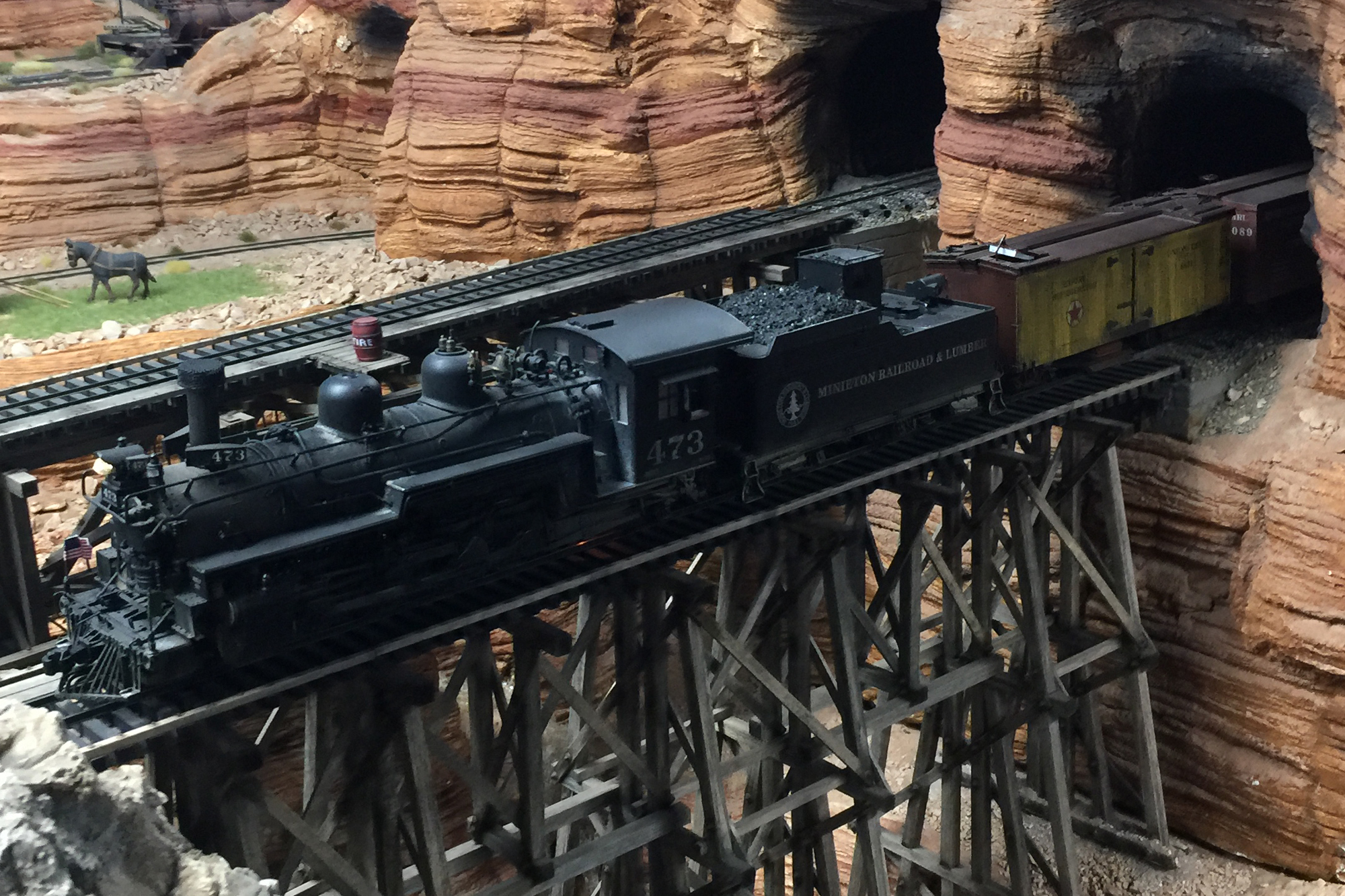 San Diego Division Member Wayne and his On30 model railroad. San Diego Division Member Wayne and his On30 model railroad.